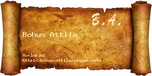 Bohus Attila névjegykártya